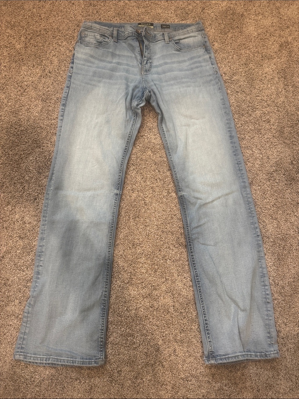 Men's Relaxed Light Blue Jeans - Unbranded